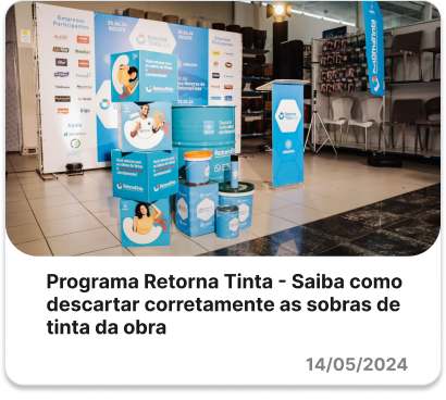 Programa Retorna Tinta - Saiba como descartar corretamente as sobras de tinta da obra